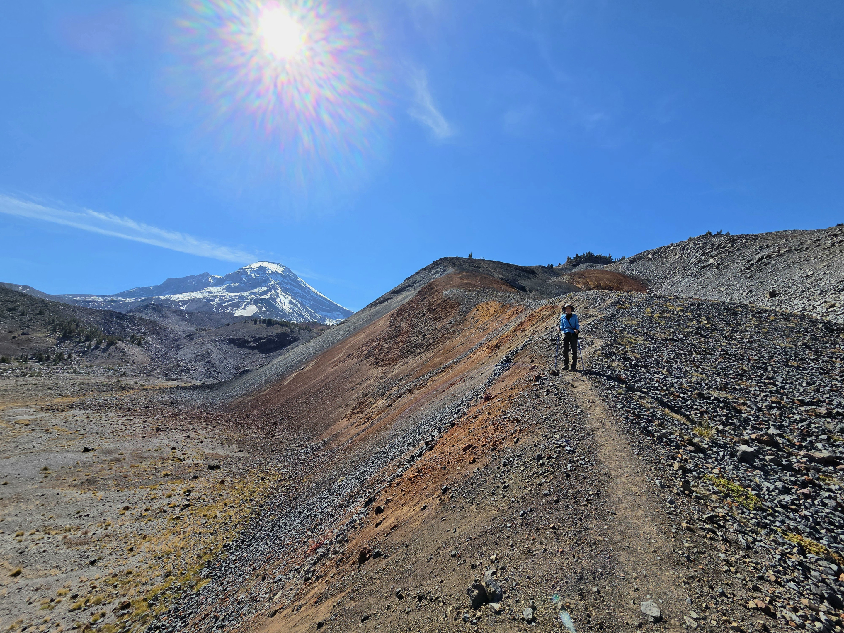 South Sister remained behind us as we climbed the steep trail above Camp Lake.